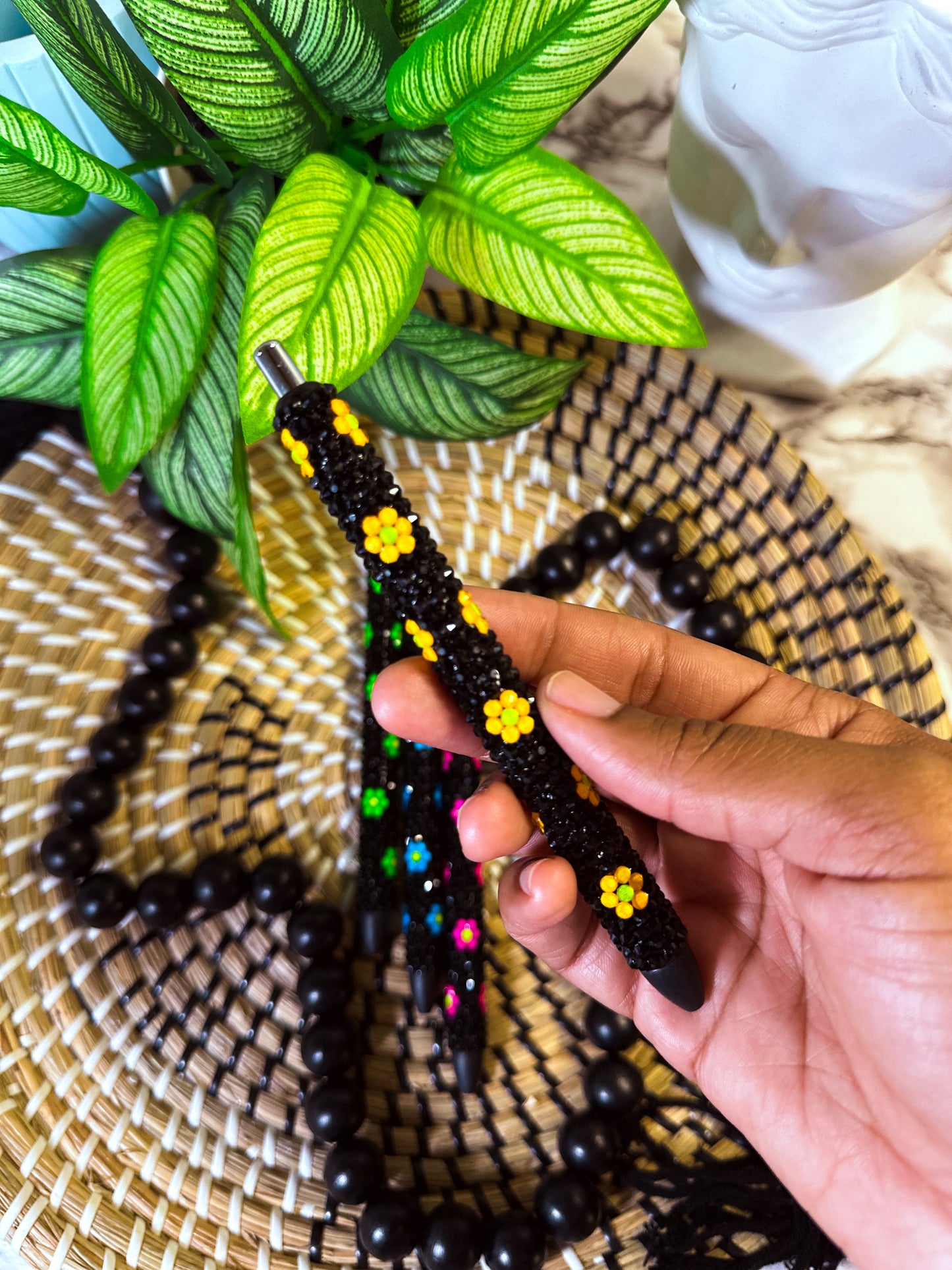 Neon Rhinestone Pen | Custom Flower Pen