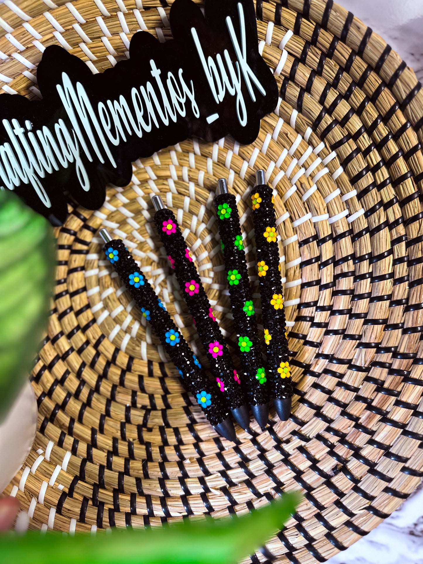 Neon Rhinestone Pen | Custom Flower Pen